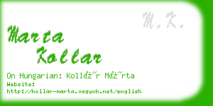 marta kollar business card